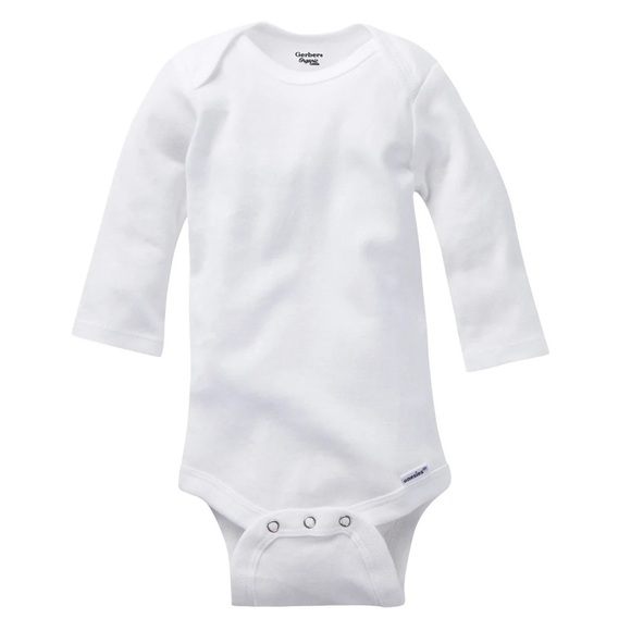 Gerber White Long Sleeve Onesie - Picture 2 of 11